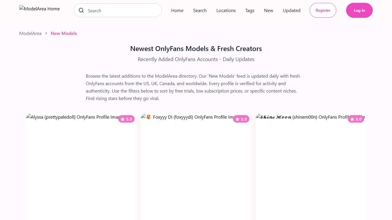 New OnlyFans Models (January 2026) Fresh & Verified Creators ModelArea